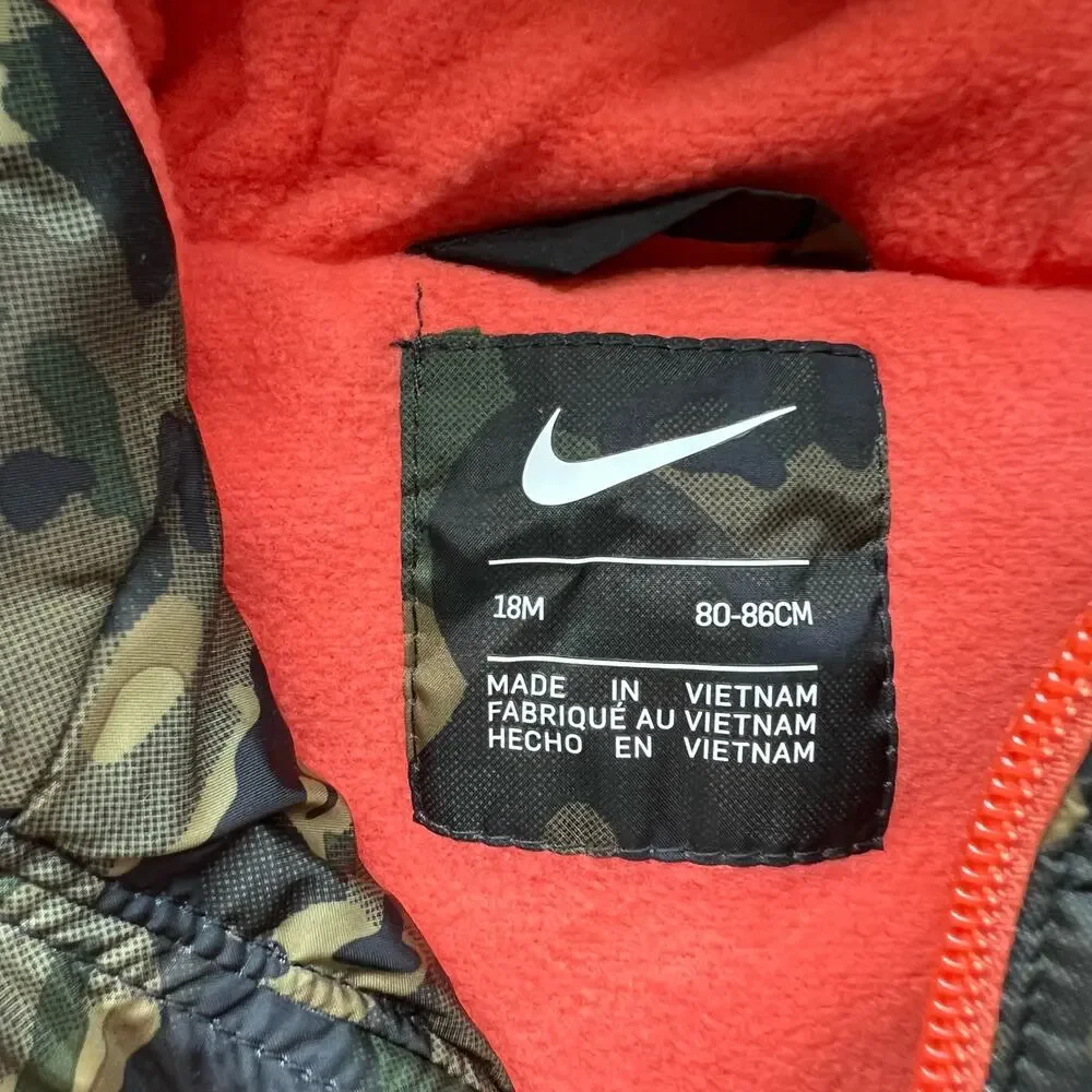 Nike Camo Puffer Jacket Size 18 Months New w/Tags